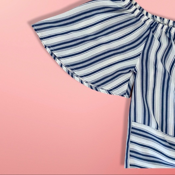 West Kei Caryl Tie Front Off The Shoulder Blouse NWOT - Picture 5 of 7